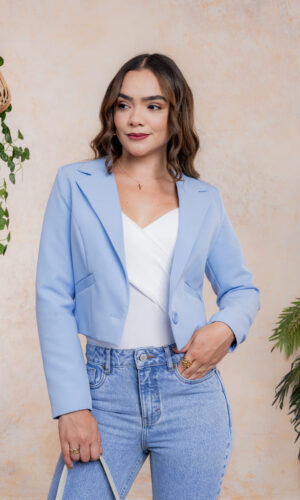 Blazer Crop Colors - Celeste