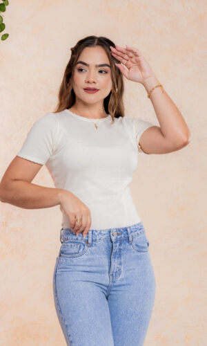 Polo Tejido Tabita Perla - Escote Redondo