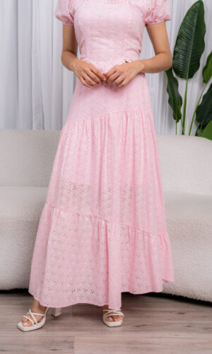 Falda Broderie - Rosado